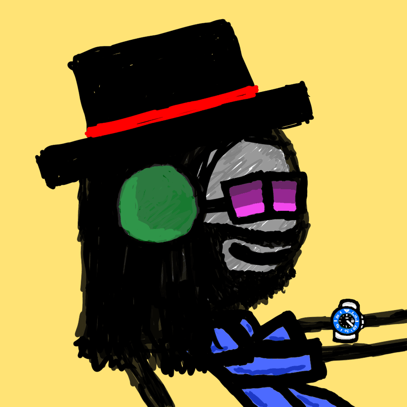 INK MFER charcoal with a top hat