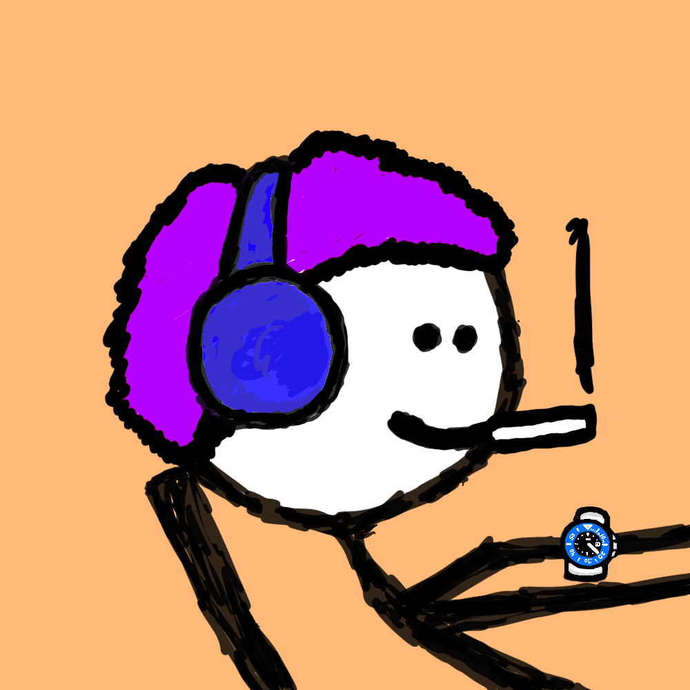 A relaxed mfer sitting around, uninterested